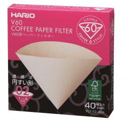 Hario V60 Paper Filters 02 Dripper 40 Sheets - Unbleached