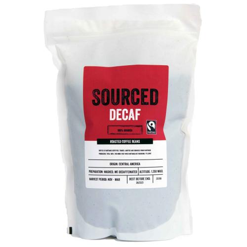 Sourced Decaf Fairtrade Coffee Beans 500g
