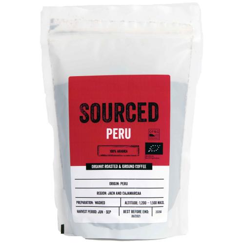 Sourced Peru Organic Ground Coffee 250g